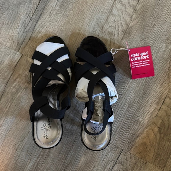 NEW! Dexflex Comfort Black Strappy Heels, Size 12 - Picture 2 of 3